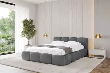 ALTDECOR KALA-v1 Polsterbett mit Bettkasten und Lattenrost, 140x200cm, dunkelgrau (800001809447)