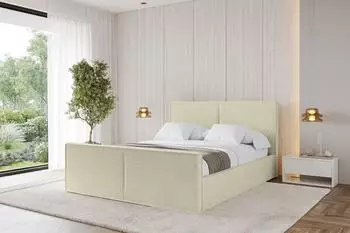 ALTDECOR Emmi-Z Polsterbett mit Bettkasten und Lattenrost, Taupe, 160x200cm (800001740010)