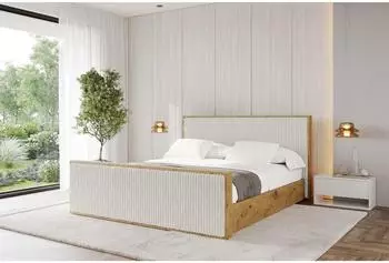 ALTDECOR Enzo10 Polsterbett mit Bettkasten und Lattenrost, creme, 120x200cm (800001947864)