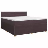 vidaXL Boxspringbett mit Matratze Dunkelbraun 180 x 200 cm Stoff