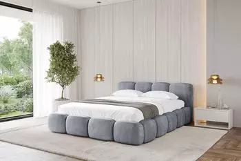 ALTDECOR KALA-v1 Polsterbett mit Bettkasten und Lattenrost, 140x200cm, grau (800001809569)