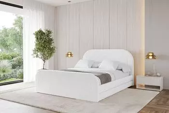 ALTDECOR LERIS-Z Polsterbett mit Bettkasten und Lattenrost, 120x200cm, wei&szlig; (800001809016)