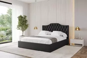 ALTDECOR Falio Polsterbett mit Bettkasten & Lattenrost, 140x200cm, schwarz (800001641263)