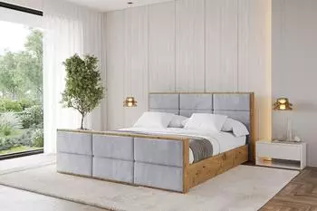 ALTDECOR ENZO1-Z Polsterbett mit Bettkasten & Lattenrost, 120x200cm, hellgrau (800001641712)
