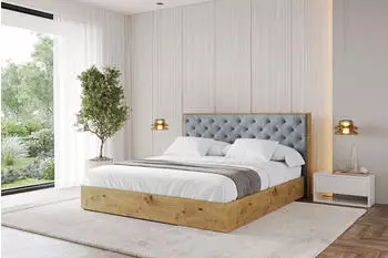 ALTDECOR ENZO3 Polsterbett mit Bettkasten und Lattenrost, grau, 140x200cm (800001813208)