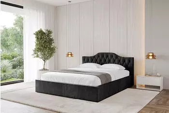 ALTDECOR FALIO-V1 Polsterbett mit Bettkasten & Lattenrost, 180x200cm, schwarz (800001641044)