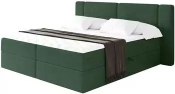 ALTDECOR Evon Boxspringbett mit Matratze H3, Topper, Bettkasten, 180x200cm, grün (800002005215)