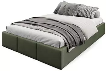 Muralo Polsterbett 140x200cm mit Bettkasten, Lattenrost, Khaki (M-LTE-3296-180452-LTE1400-W00-SP34-T27)