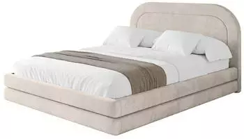 ALTDECOR LERIS Polsterbett mit Bettkasten und Lattenrost, 120x200cm, beige (800001638667)
