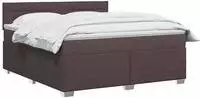 vidaXL Boxspringbett mit Matratze und LED Dunkelbraun 140 x 200 cm