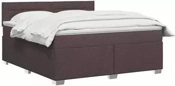 vidaXL Boxspringbett mit Matratze und LED, dunkelbraun, 140x200cm (3451955)