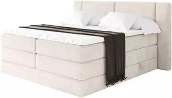 ALTDECOR Evon King Boxspringbett 140x200cm beige, H3/H4 Matratze, Topper (800002005170)