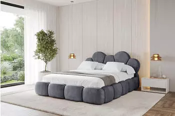 ALTDECOR Lana Polsterbett mit Bettkasten, Lattenrost & Matratze H3/H4, 120x200cm, dunkelgrau (800001812900)