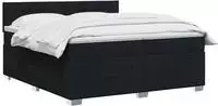 vidaXL Boxspringbett mit Matratze und LED Schwarz 200 x 200 cm Stoff