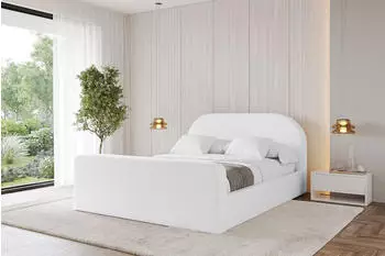 ALTDECOR Tivon-Z Polsterbett mit Bettkasten & Lattenrost, 180x200cm, wei&szlig; Kunstleder (800001637204)