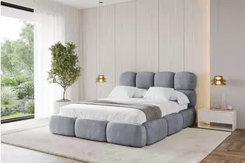 ALTDECOR NOMA Polsterbett mit Bettkasten und Lattenrost, 120x200cm, grau (800001809519)