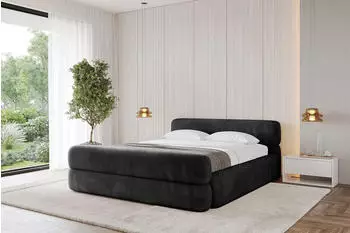 ALTDECOR ENORA-Z-v1 Polsterbett mit Bettkasten und Lattenrost, 180x200cm, schwarz (800001636973)