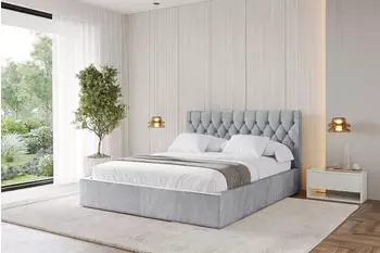 ALTDECOR Reno Polsterbett mit Bettkasten und Lattenrost, 140x200cm, hellgrau (800001741116)