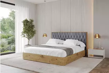 ALTDECOR ENZO5 Polsterbett mit Bettkasten und Lattenrost, 200x200cm, dunkelgrau (800001637479)