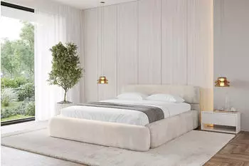 ALTDECOR ENORA-v1 Polsterbett mit Bettkasten und Lattenrost, 180x200cm, beige (800001642447)