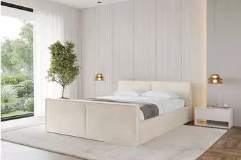 ALTDECOR EMMI-Z-V1 Polsterbett mit Bettkasten und Lattenrost, 140x200cm, beige (800001638950)