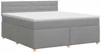 vidaXL Boxspringbett mit Matratze Hellgrau 180 x 200 cm Stoff