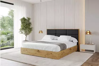 ALTDECOR ENZO1 Polsterbett mit Bettkasten & Lattenrost, 180x200cm, schwarz Kunstleder (800001637740)