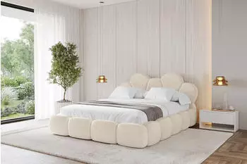 ALTDECOR Lana Polsterbett mit Bettkasten, Lattenrost & Matratze H3/H4, 160x200cm, beige (800001812915)