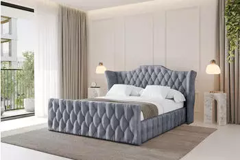 ALTDECOR MODY-Z Polsterbett mit Bettkasten und Lattenrost, 160x200cm, grau (800001639824)