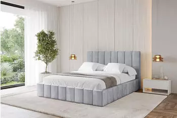 ALTDECOR FINO Polsterbett mit Bettkasten und Lattenrost, 180x200cm, hellgrau (800001740083)