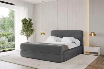 ALTDECOR Enora-Z Polsterbett mit Bettkasten und Lattenrost, 200x200cm, dunkelgrau (800001641527)