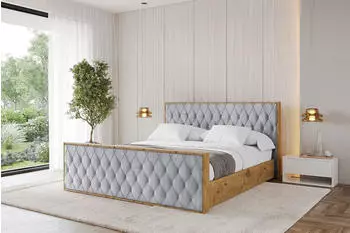 ALTDECOR ENZO5-Z Polsterbett mit Bettkasten und Lattenrost, 180x200cm, hellgrau (800001639109)