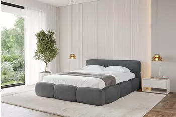 ALTDECOR ELVA-v1 Polsterbett mit Bettkasten und Lattenrost, 160x200cm, dunkelgrau (800001812471)