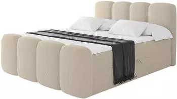 ALTDECOR Nina-Z Boxspringbett 180x200cm, H3-Matratze, dunkelbeige (800001940201)