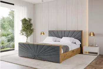 ALTDECOR ENZO6-Z Polsterbett mit Bettkasten und Lattenrost, dunkelgrau, 160x200cm (800001811775)