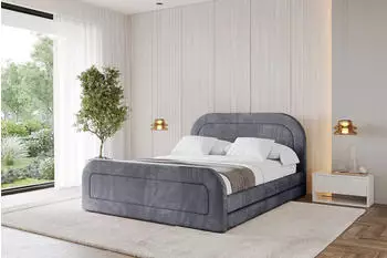 ALTDECOR LERIS-Z Polsterbett mit Bettkasten und Lattenrost, 140x200cm, dunkelgrau (800001641448)