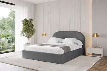 ALTDECOR TIVON Polsterbett mit Bettkasten und Lattenrost, 120x200cm, dunkelgrau (800001637384)