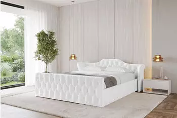 ALTDECOR Zoran-Z-V1 Polsterbett mit Bettkasten & Lattenrost, 140x200cm, wei&szlig; (800001640189)