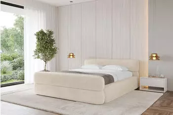 ALTDECOR Enora-Z-V1 Polsterbett mit Bettkasten & Matratze, 140x200cm, beige (800001641006)