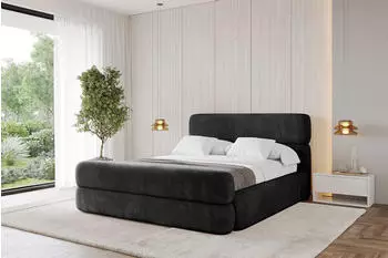 ALTDECOR Enora-Z Polsterbett mit Bettkasten und Lattenrost, schwarz, 200x200cm (800001641486)