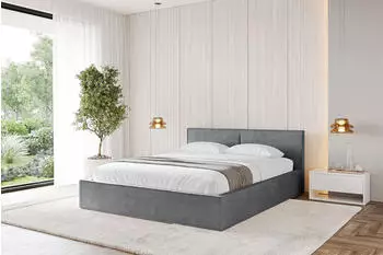 ALTDECOR EMMI-V1 Polsterbett mit Bettkasten und Lattenrost, 140x200cm, dunkelgrau (800001638231)