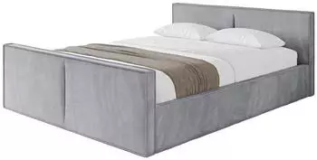 ALTDECOR Emmi-Z-V1 Polsterbett mit Bettkasten und Lattenrost, hellgrau, 160x200cm (800001640540)
