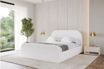 ALTDECOR LERAY-Z Polsterbett mit Bettkasten und Lattenrost, 140x200cm, wei&szlig; (800001640809)