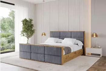 ALTDECOR Enzo1-Z Polsterbett mit Bettkasten und Lattenrost, 180x200cm, dunkelgrau (800001740985)