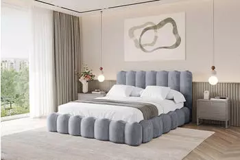 ALTDECOR Sora Polsterbett mit Bettkasten, Lattenrost & Matratze H3/H4, 160x200cm, grau (800001636187)