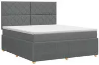 vidaXL Boxspringbett mit Matratze Dunkelgrau 180 x 200 cm Stoff