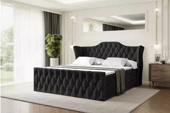 ALTDECOR Vila-Z Boxspringbett 200x200cm H3, schwarz (800001814698)