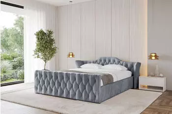 ALTDECOR Zoran-Z-V1 Polsterbett mit Bettkasten und Lattenrost, 140x200cm, grau (800001640488)