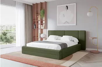 ALTDECOR TEVO Polsterbett mit Bettkasten und Lattenrost, 140x200cm, gr&uuml;n (800002004118)
