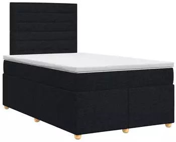 vidaXL Boxspringbett mit Matratze, schwarz, 120x200cm, Stoff (3453853)